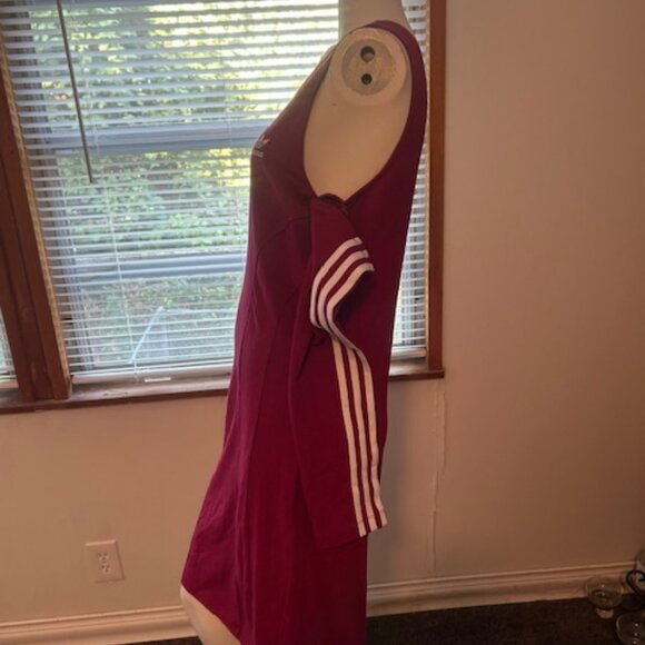 Adidas Red/White cut out Adi color Trefoil long sleeves dress, size L - Picture 3 of 6